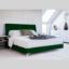 Pat tapitat boxspring 140 x 200 cm verde Anaida