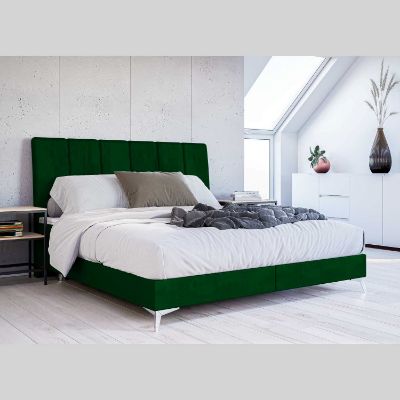 Pat tapitat boxspring 160 x 200 cm verde Anaida