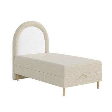 Pat tapitat boxspring copii 90 x 160 cm crem Baloo