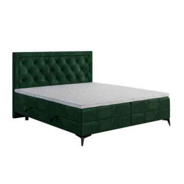 Pat tapitat boxspring 160 x 200 cm verde Duna