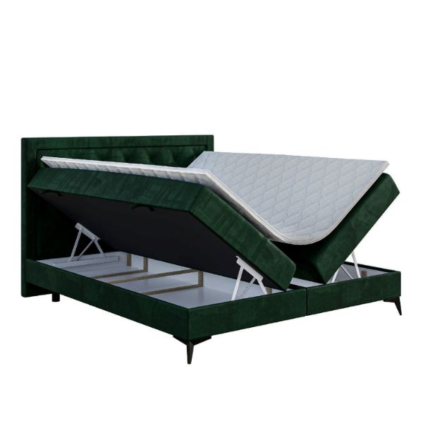 Pat tapitat boxspring 140 x 200 cm verde Duna