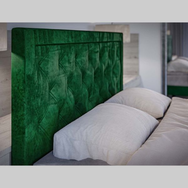 Pat tapitat boxspring 140 x 200 cm verde Duna