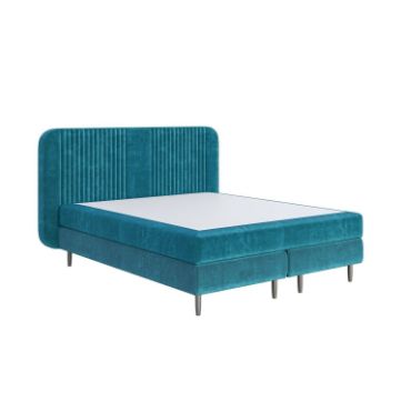 Pat tapitat boxspring 180 x 200 cm turcoaz Sonia