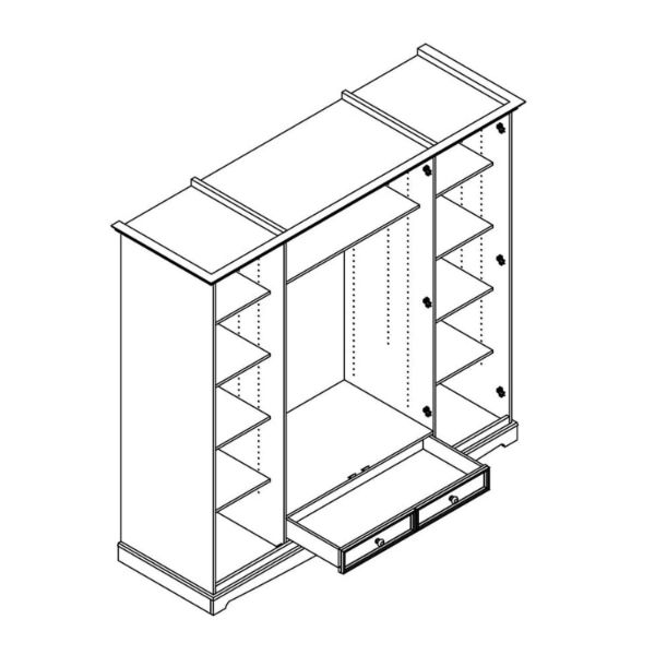 Dulap cu 4 usi si 1 sertar alb Eliza