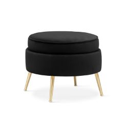 Taburet rotund negru/auriu Muza