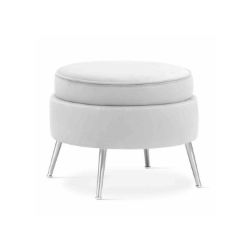 Taburet rotund gri deschis/argintiu Muza