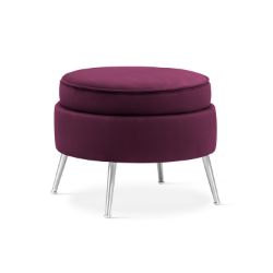Taburet rotund mov inchis/argintiu Muza