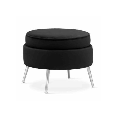 Taburet rotund negru/argintiu Muza