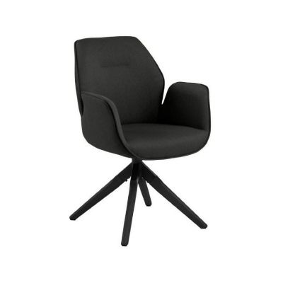 	Scaun tapitat rotativ gri inchis/negru Aura