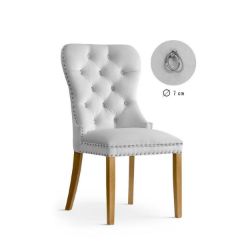 Scaun tapitat gri deschis/stejar Madame