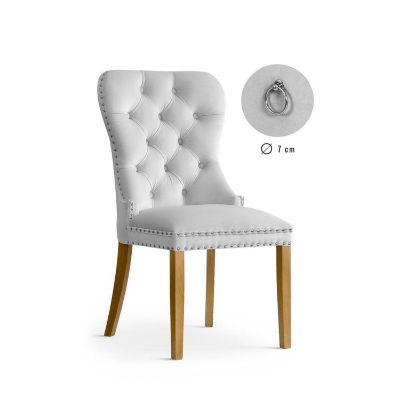 Scaun tapitat gri deschis/stejar Madame