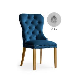 Scaun tapitat bleumarin/stejar Madame