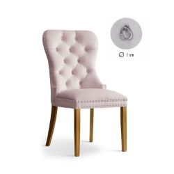 Scaun tapitat roz/stejar Madame