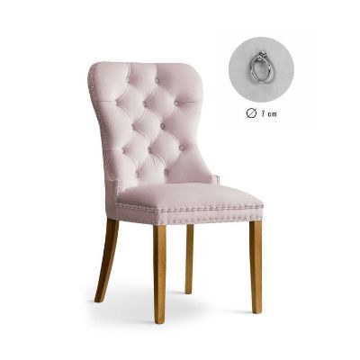 Scaun tapitat roz/stejar Madame