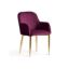Scaun tapitat cu brate auriu/mov inchis Tulip