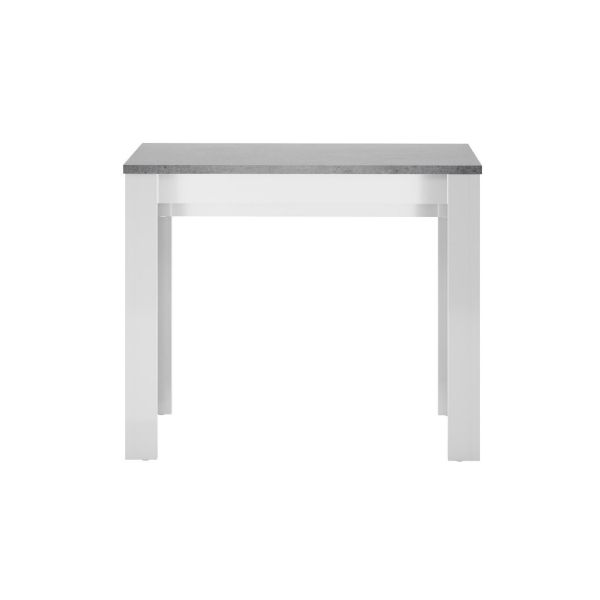 	Consola/masa dining extensibila alb/gri beton lucios Celia