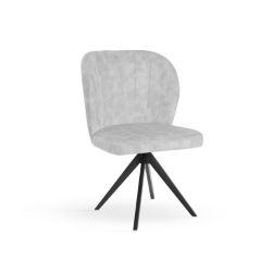 Scaun tapitat rotativ gri deschis Shelly Twist