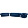 Set de canapele 3-2-1 albastru/alb Valentino