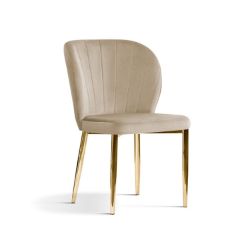 Scaun tapitat cappuccino/auriu Shelly