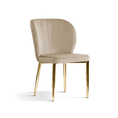 Scaun tapitat cappuccino/auriu Shelly