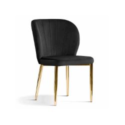 Scaun tapitat negru/auriu Shelly