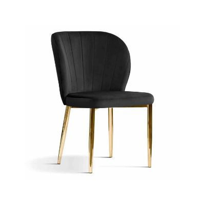 Scaun tapitat negru/auriu Shelly
