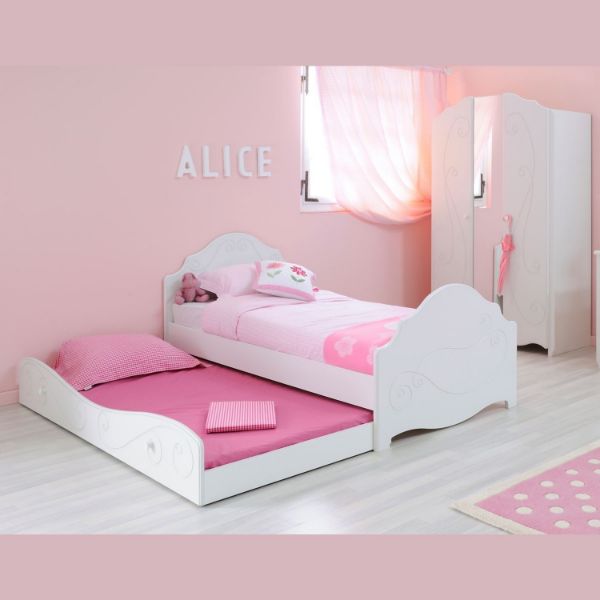 Sertar pentru Pat 90 x 200 cm alb Alice