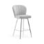Scaun bar tapitat gri deschis/argintiu Shelly 60