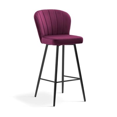 Scaun bar tapitat mov inchis/negru Shelly 70