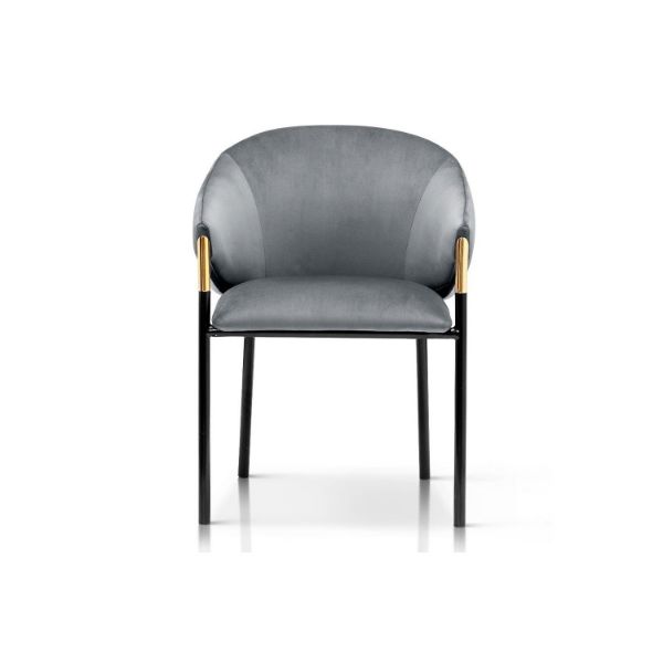 	Scaun tapitat gri/negru Fancy