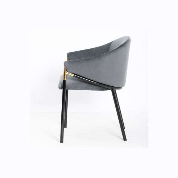 	Scaun tapitat gri/negru Fancy