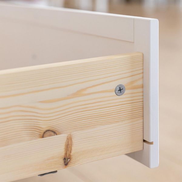 	Bufet inalt 1 usa 2 sertare lemn masiv alb/natur Marone