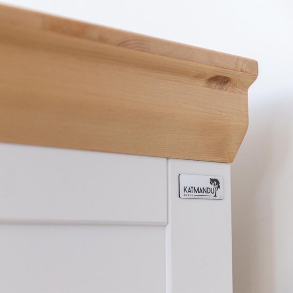 	Bufet inalt 1 usa 2 sertare lemn masiv alb/natur Marone