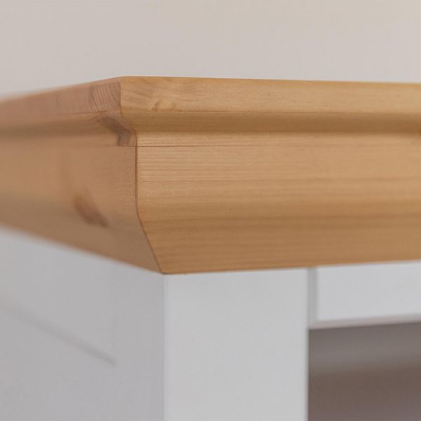 Bufet inalt 1 usa 2 sertare lemn masiv alb/natur Marone