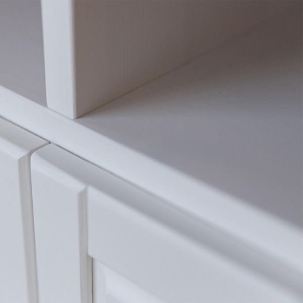 Bufet inalt 1 usa 2 sertare lemn masiv alb/natur Marone