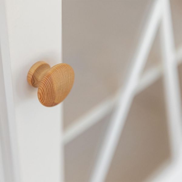 Bufet inalt 1 usa 2 sertare lemn masiv alb/natur Marone