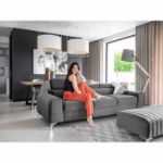 Canapea extensibila 3 locuri gri deschis Laurence