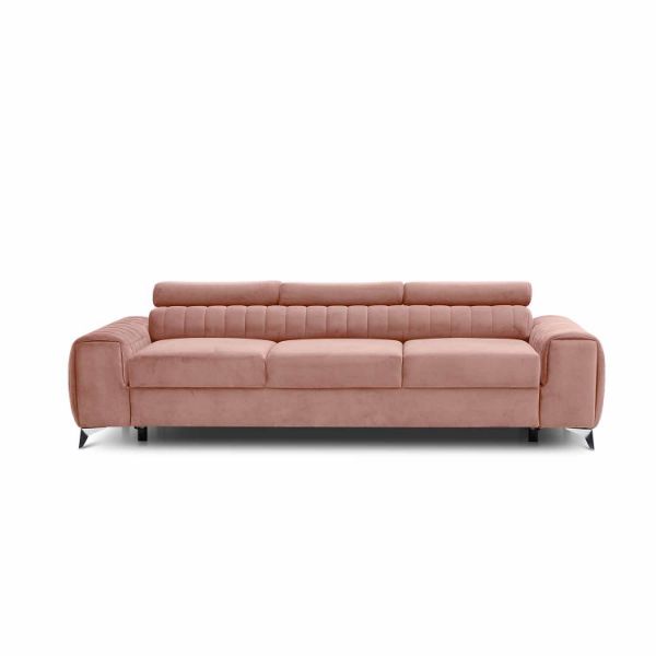 Canapea extensibila 3 locuri roz Laurence