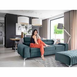Canapea extensibila 3 locuri albastru deschis Laurence
