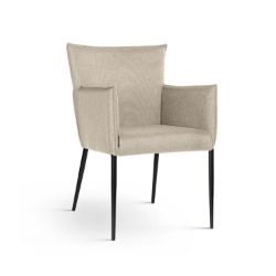 Scaun tapitat cu brate cappuccino/negru Cascada