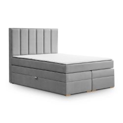 	Pat tapitat boxspring 180 x 200 cm gri deschis Malaga