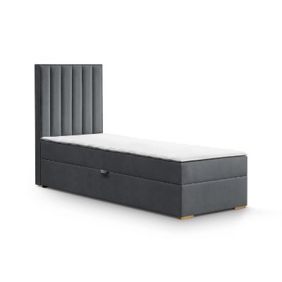 Pat tapitat boxspring 90 x 200 cm gri inchis Malaga