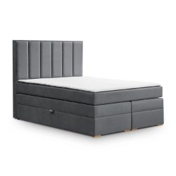 Pat tapitat boxspring 180 x 200 cm gri inchis Malaga