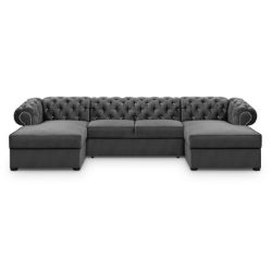 Coltar extensibil forma U gri Versace