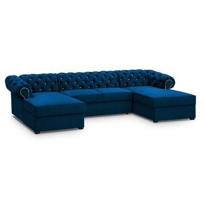 Coltar extensibil forma U albastru inchis Versace