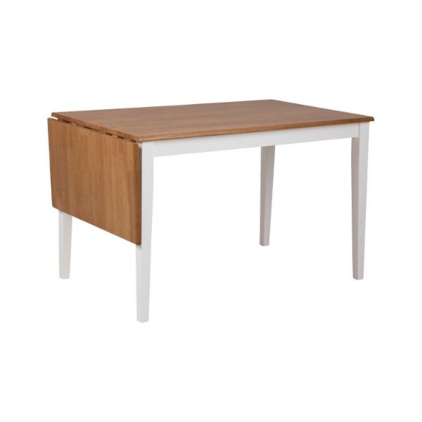 Masa dining dreptunghiulara extensibila 120/160 cm stejar natur/alb Brisbane