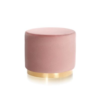 Taburet rotund roz deschis/auriu Sisi