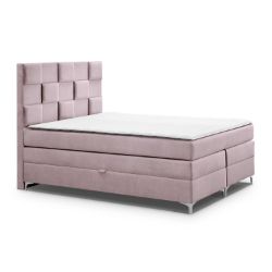 	Pat tapitat boxspring 180 x 200 cm roz Malibu