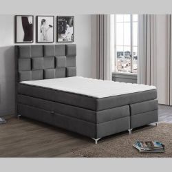 Pat tapitat boxspring 180 x 200 cm gri Malibu
