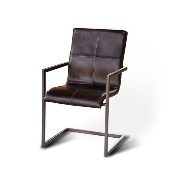 Scaun tapitat piele vintage chestnut Induchair Quadrant